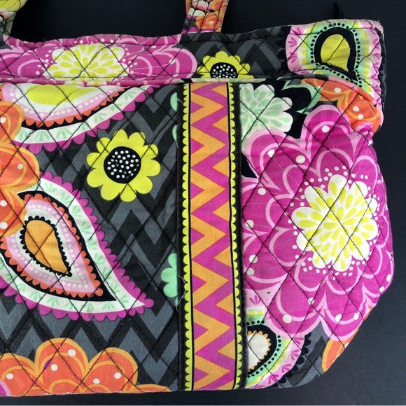 Vera Bradley Ziggy Zinnia Medium Chevron Crescent Tote Bag - Picture 9 of 14